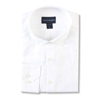 Linen/Tencel Solid Twill Sport Shirt in White by Scott Barber