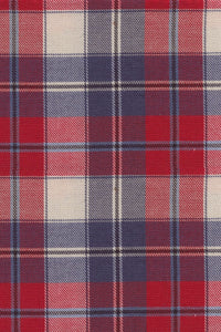 Red, Blue, and Winter White Plaid Cotton and Wool Blend Button-Down Shirt by Viyella