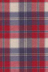 Red, Blue, and Winter White Plaid Cotton and Wool Blend Button-Down Shirt by Viyella