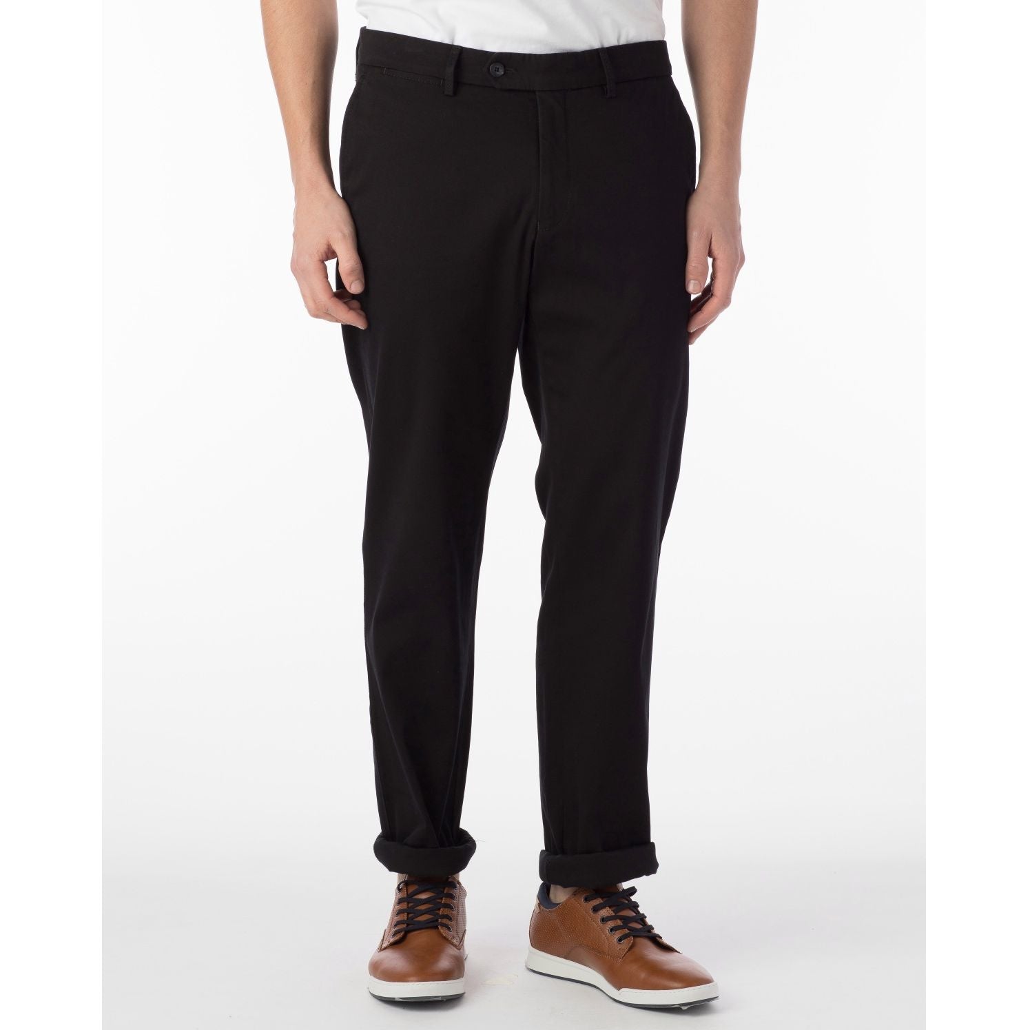 Perma Color Pima Twill Khaki Pants in Black, Size 32 (Atwater Modern Fit) by Ballin