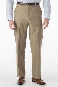 Super 120s Wool Travel Twill Comfort-EZE Trouser in Khaki, Size 34 (Soho Modern Fit) by Ballin