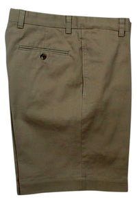 Washed Khaki Shorts in Olive (Sumpter9 Flat Front) by Charleston Khakis