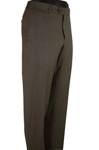 Super 120s Wool Gabardine Comfort-EZE Trouser in Olive (Flat Front Models) by Ballin