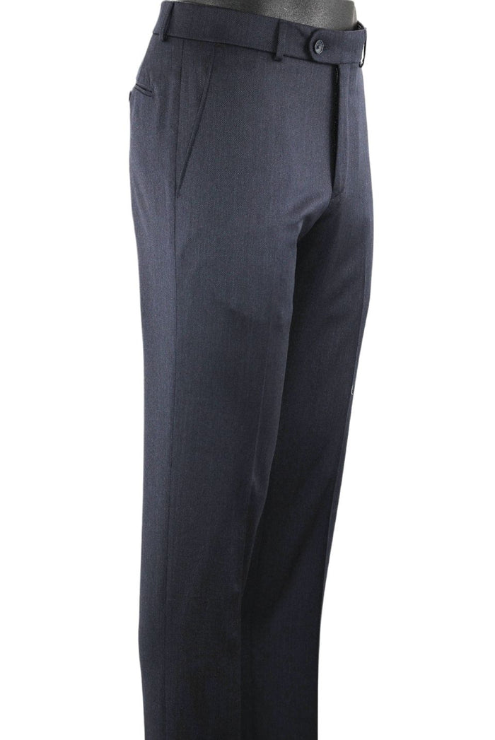Super 120s Lightweight Twill Comfort-EZE Trouser in Navy (Flat Front Models) by Ballin