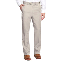 Prime Poplin Trouser in Stone (Self Sizer Plain Front - Regular & Short Rise) by Berle