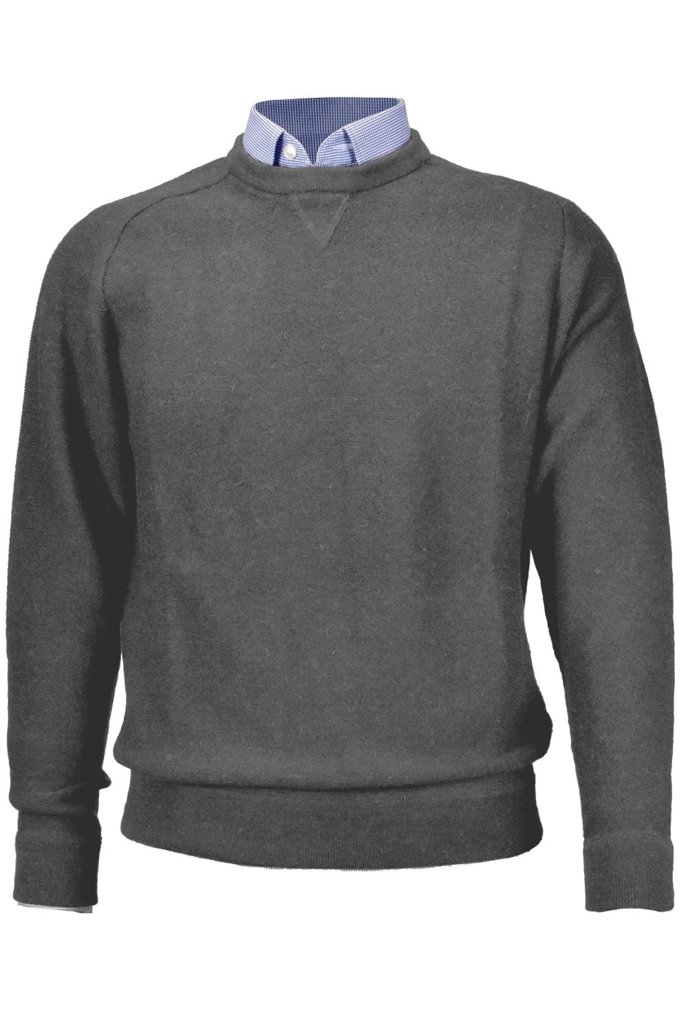 Royal Alpaca Sweatshirt-Style Crew Neck Sweater in Grey by Peru Unlimited