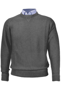 Royal Alpaca Sweatshirt-Style Crew Neck Sweater in Grey by Peru Unlimited
