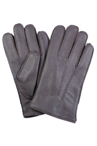 Classic Goatskin Leather Gloves with Wool Lining in Brown by House of Amanda Christensen