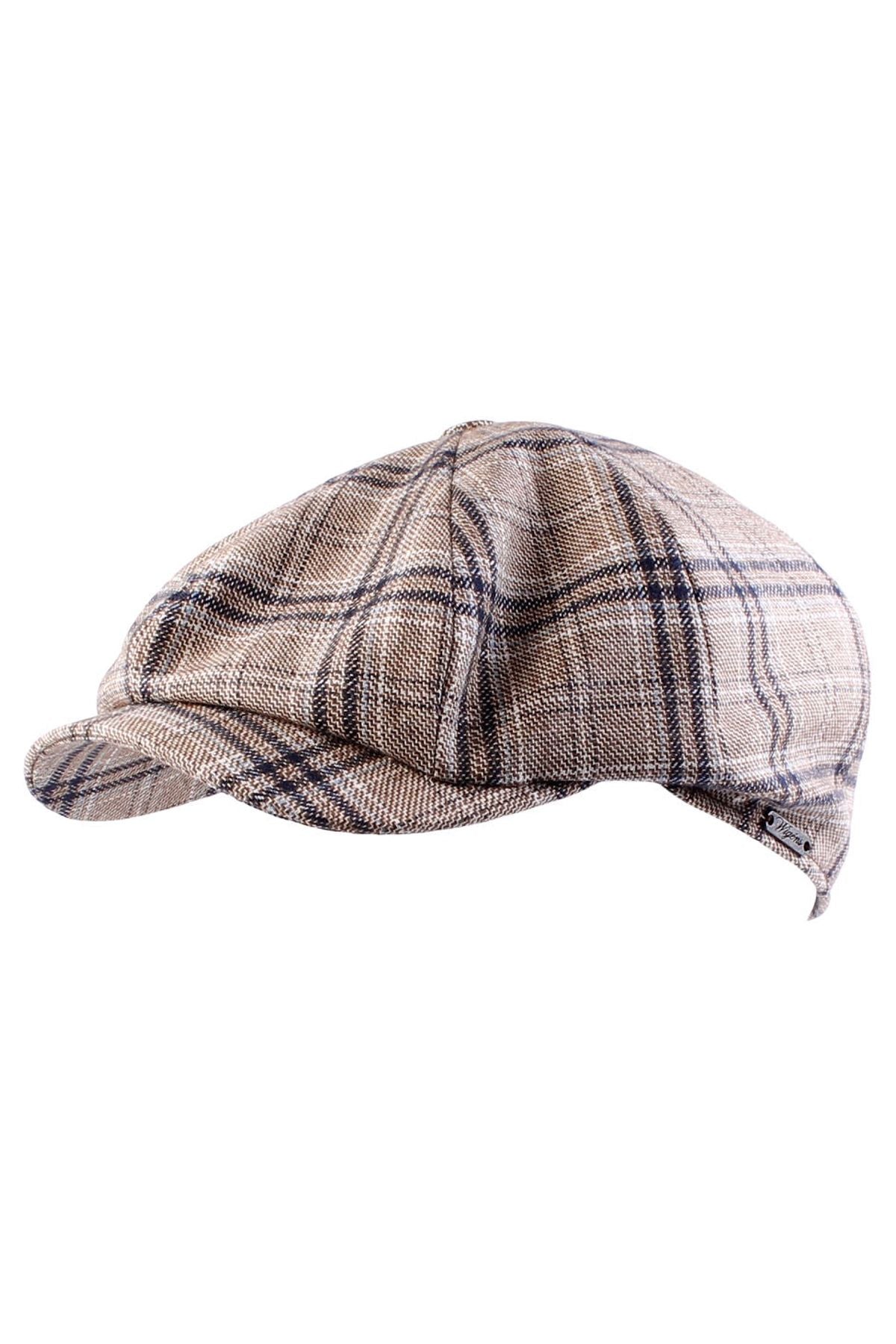 Newsboy Classic Cap in Lanificio Manelli Cotton Blend Check (Choice of Colors) by Wigens