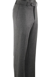 Cashmere and Wool Italian Flannel Comfort-EZE Trouser in Medium Grey (Flat Front Models) by Ballin