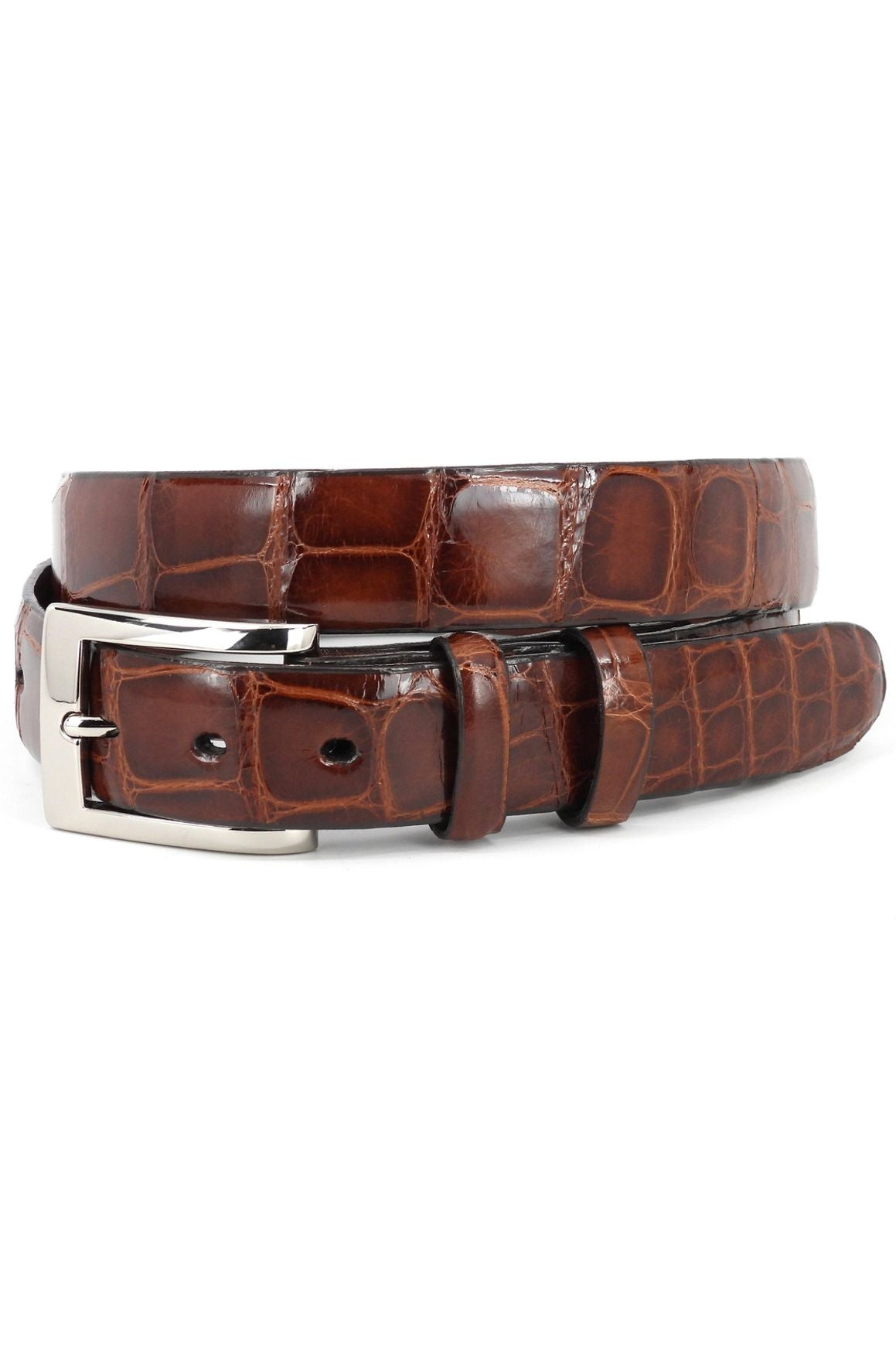 Genuine American Alligator Unstitched Belt in British Tan by Torino Leather