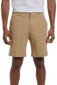 Washed Poplin Shorts in British Tan, Size 42 (Sumpter9 Flat Front) by Charleston Khakis