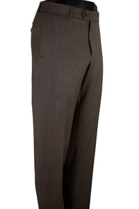 Super 120s Wool Gabardine Comfort-EZE Trouser in Oak (Flat Front Models) by Ballin