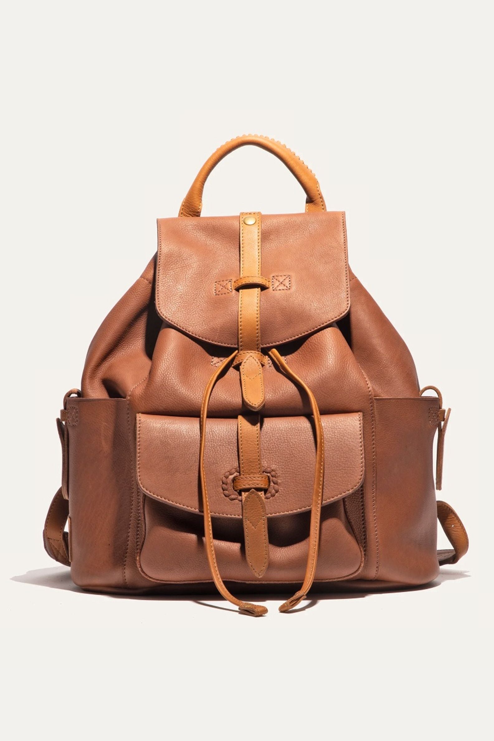 Rainier Leather Backpack in Cognac/Tan by Will Leather Goods