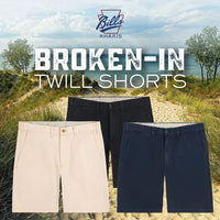 M2 Classic Fit Broken-In Chamois Twill Shorts in Khaki by Bills Khakis