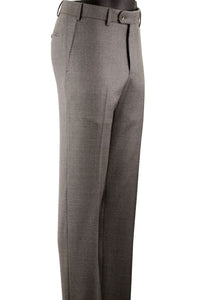 Super 110s Vitale Barberis Canonico Italian Luxury 4 Harness Wool Serge Flat Front Trouser in Taupe Mix (Choice of Fits) by 6 East by Ballin