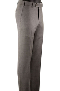 Super 110s Vitale Barberis Canonico Italian Luxury 4 Harness Wool Serge Flat Front Trouser in Taupe Mix (Choice of Fits) by 6 East by Ballin