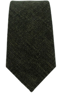 Rustic Matte Weave Cotton-Blend Necktie in Forest Green by Dibi Menswear