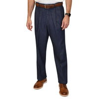 Classic Dress Denim Pant, Size 40 (Self Sizer Double Reverse Pleat) by Berle