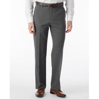 Super 120s Wool Travel Twill Comfort-EZE Trouser in Medium Grey, Size 33 (Dunhill Traditional Fit) by Ballin