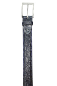 Certified Premium Crocodile Belt in Navy by Zelli Italia