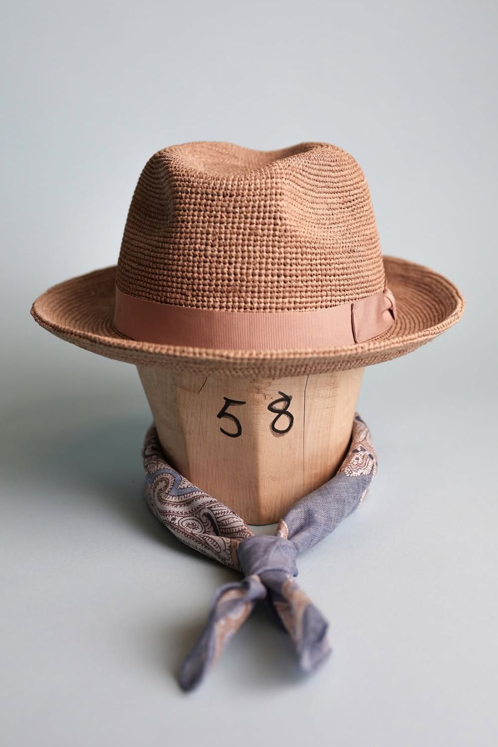 Classic Raffia Straw Hat with Grosgrain Hatband in Choice of Colors by Wigens
