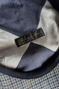 Ivy Modern 'Lanificio di Pray' Silk and Wool Check 'Archive Line' Cap in Blue/Grey by Wigens