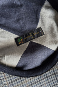 Ivy Modern 'Lanificio di Pray' Silk and Wool Check 'Archive Line' Cap in Blue/Grey by Wigens