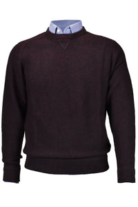 Royal Alpaca Sweatshirt-Style Crew Neck Sweater in Wine Heather by Peru Unlimited