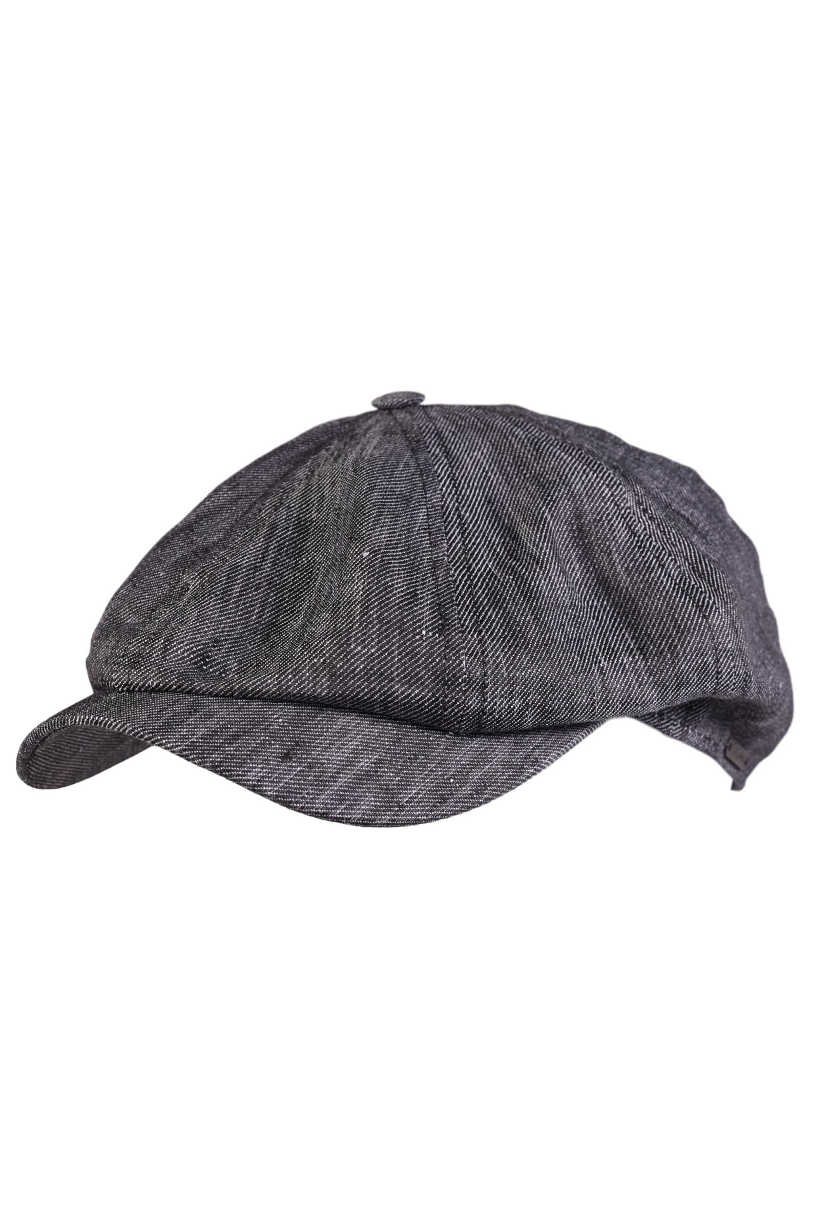 Newsboy Classic Cap in Subalpino Denim-Feel Linen (Choice of Colors) by Wigens
