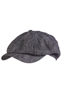 Newsboy Classic Cap in Subalpino Denim-Feel Linen (Choice of Colors) by Wigens