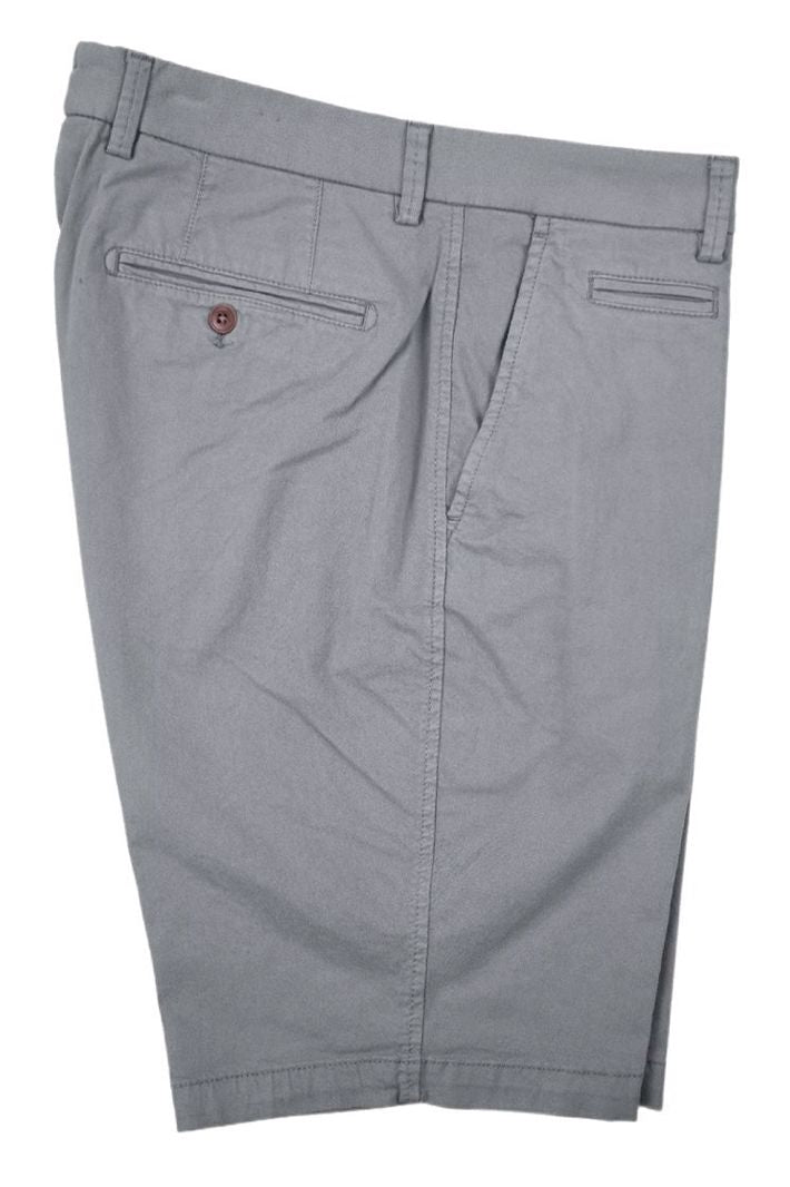 Broken Twill Stretch Cotton Shorts in Grey (Drummond Traditional Fit) by Ballin