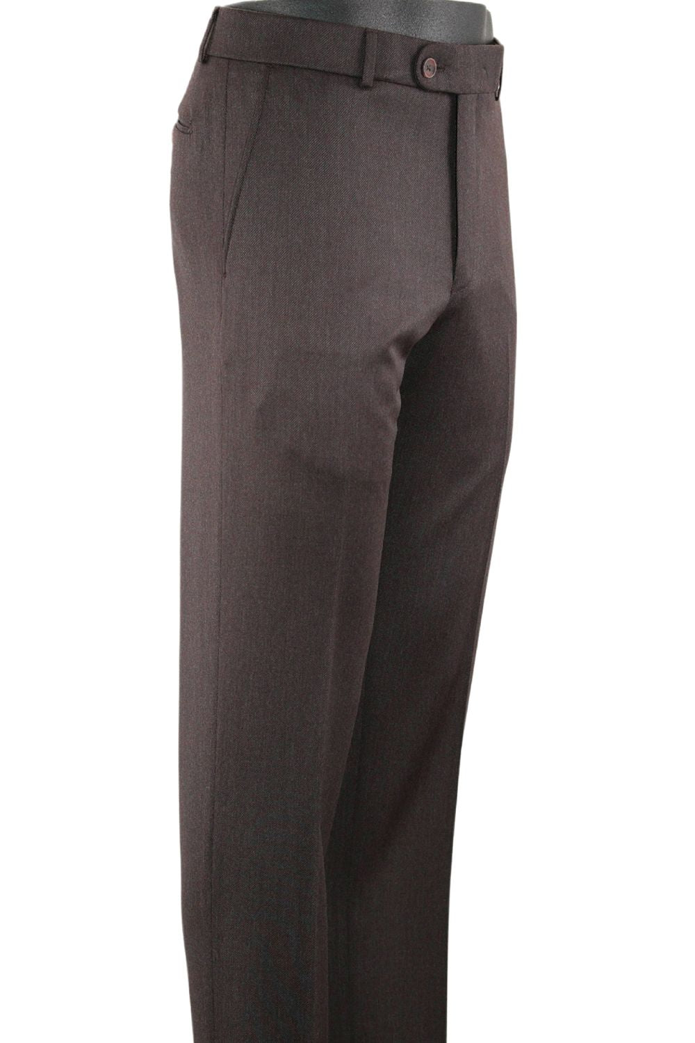 Super 110s Lightweight Heather Twill Comfort-EZE Wool Trouser in Brown (Dunhill Traditional Fit) by Ballin