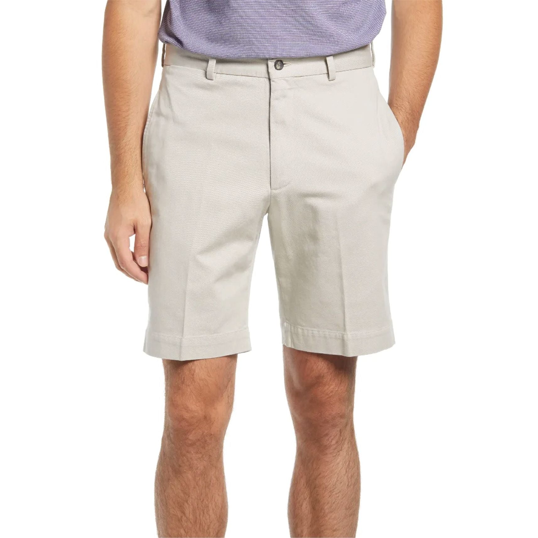 Washed Khaki Shorts in Stone (Sumpter9 Flat Front) by Charleston Khakis