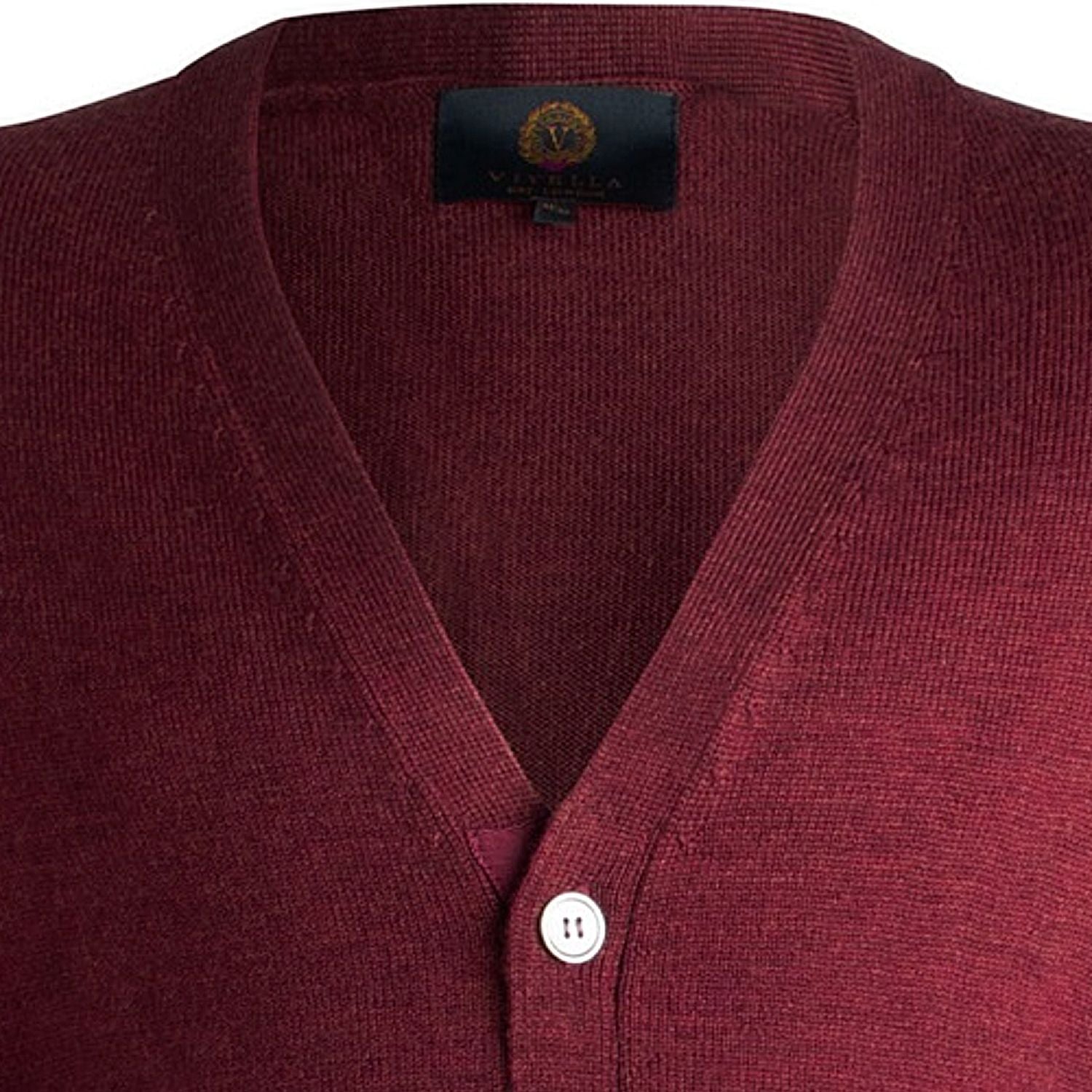 Extra Fine 'Zegna Baruffa' Merino Wool Button Front Cardigan Sweater in Port by Viyella