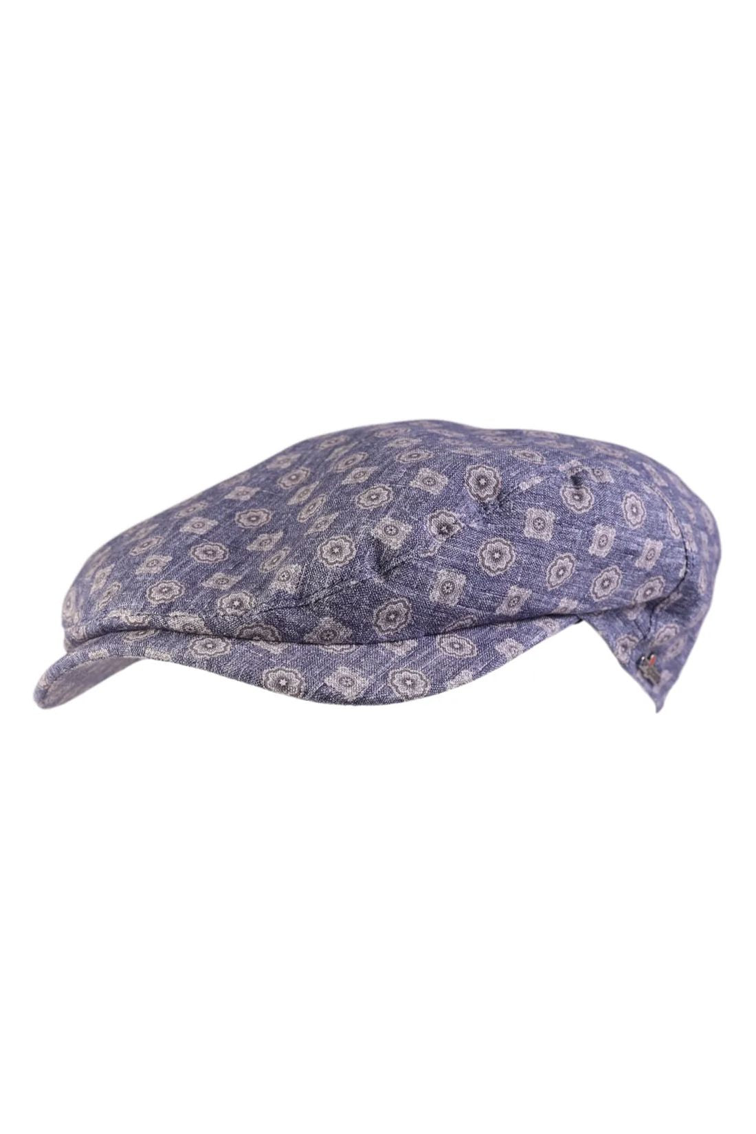 Ivy Classic Cap in Linen and Cotton Neat Medallion Print (Choice of Colors) by Wigens