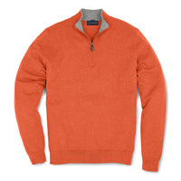 Organic Cotton and Cashmere Zip-Mock Pullover Sweater in Clay by Scott Barber