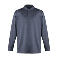 Long Sleeve Polo in Denim Blue by Leo Chevalier