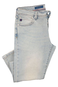 Vintage Irregular Denim 5-Pocket Jeans in Light Wash, Size 35x32 (Modern Straight Fit) by Ballin