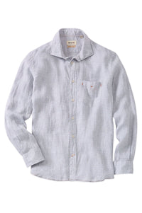 Mélange Linen Long Sleeve Sport Shirt in Grey by Borgo28