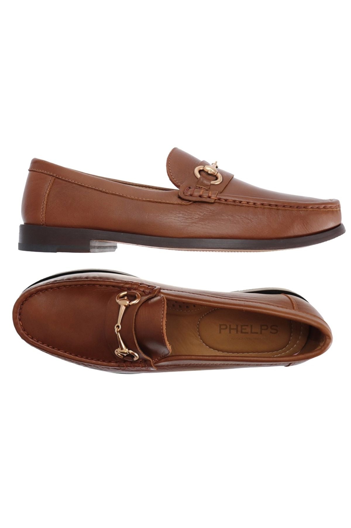 Phelps Interchangeable 'Bridge Bits®' Tubular English Moccasin Loafer in Tan Calfskin by T.B. Phelps