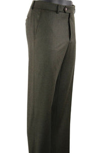 Cashmere and Wool Italian Flannel Comfort-EZE Trouser in Loden (Flat Front Models) by Ballin