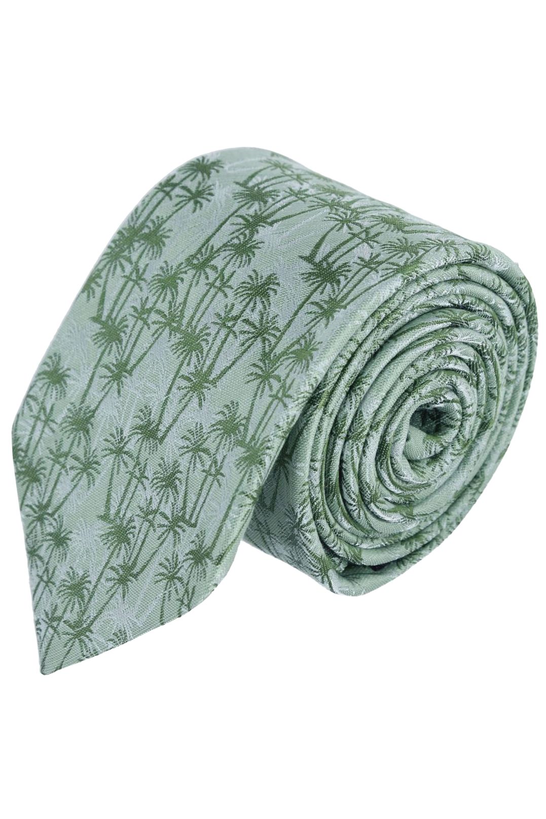 Palm Tree Linen and Silk Blend Tie by Trafalgar