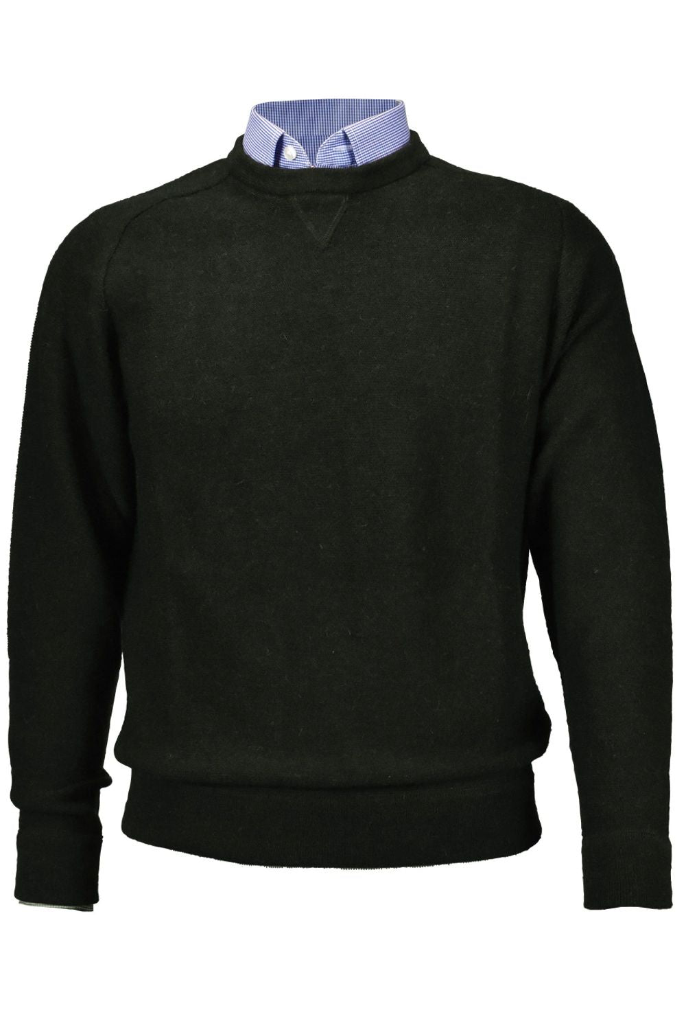Royal Alpaca Sweatshirt-Style Crew Neck Sweater in Hunter Green Heather by Peru Unlimited