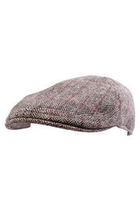 Pub Cap in Herringbone Overcheck Shetland Wool (Choice of Colors) by Wigens