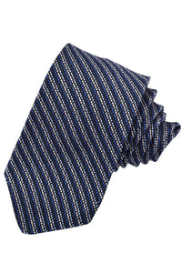 Navy, Royal, and Sky Fine Line Bar Stripe Italian Garza Grossa Grenadine Silk Tie by Dion Neckwear