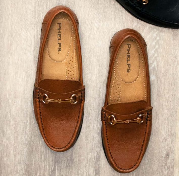 Phelps Interchangeable 'Bridge Bits' Tubular English Moccasin Loafer in Tan Calfskin by T.B. Phelps