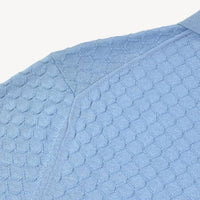 Antonio Honeycomb Weave Pima Cotton Zip Polo in Light Blue (Size XX-Large) by Deletto Italy