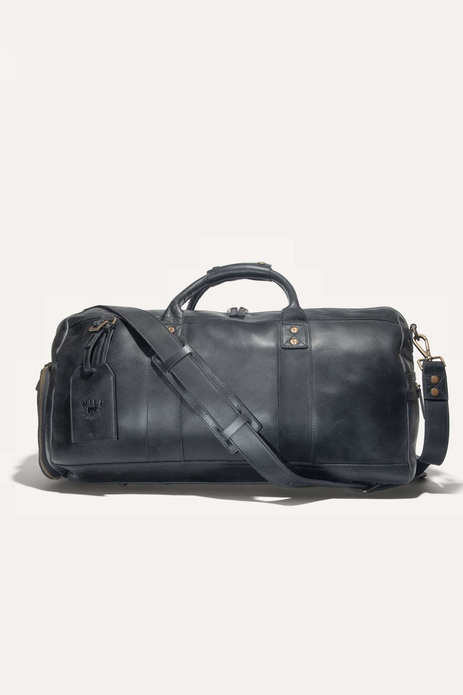 Atticus Leather Shoe Duffle in Black by Will Leather Goods