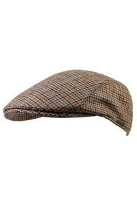 Ivy Modern Wool Houndstooth Check 'Archive Line' Cap in Dark Camel by Wigens